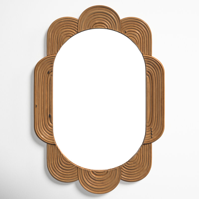 Joss & Main Ruta Asymmetrical Wood Wall Mirror Wayfair